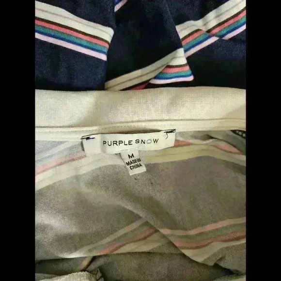 Stylish Navy Striped Long Sleeve Polo Shirt - Picture 3 of 3